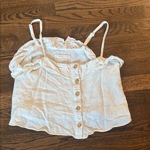 Lush Cream Ruffle Strap Tank Top